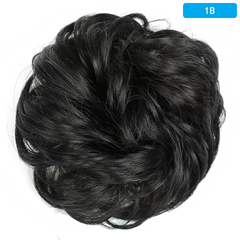 AZQUEEN Chignon en désordre Extension de cheveux bande élastique synthétique vague bouclée Chignon c