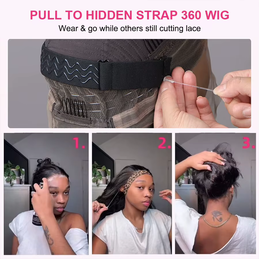 Perruque Lace 360 à densité 220% avec cordon de serrage invisible, cheveux humains raides crépus, co
