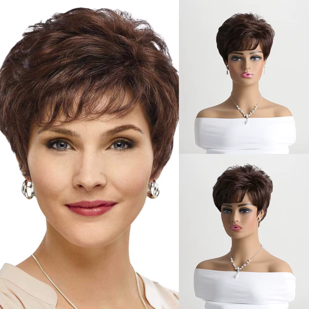 Perruques synthétiques courtes naturelles pour femmes, perruque blonde résistante à la chaleur, pour