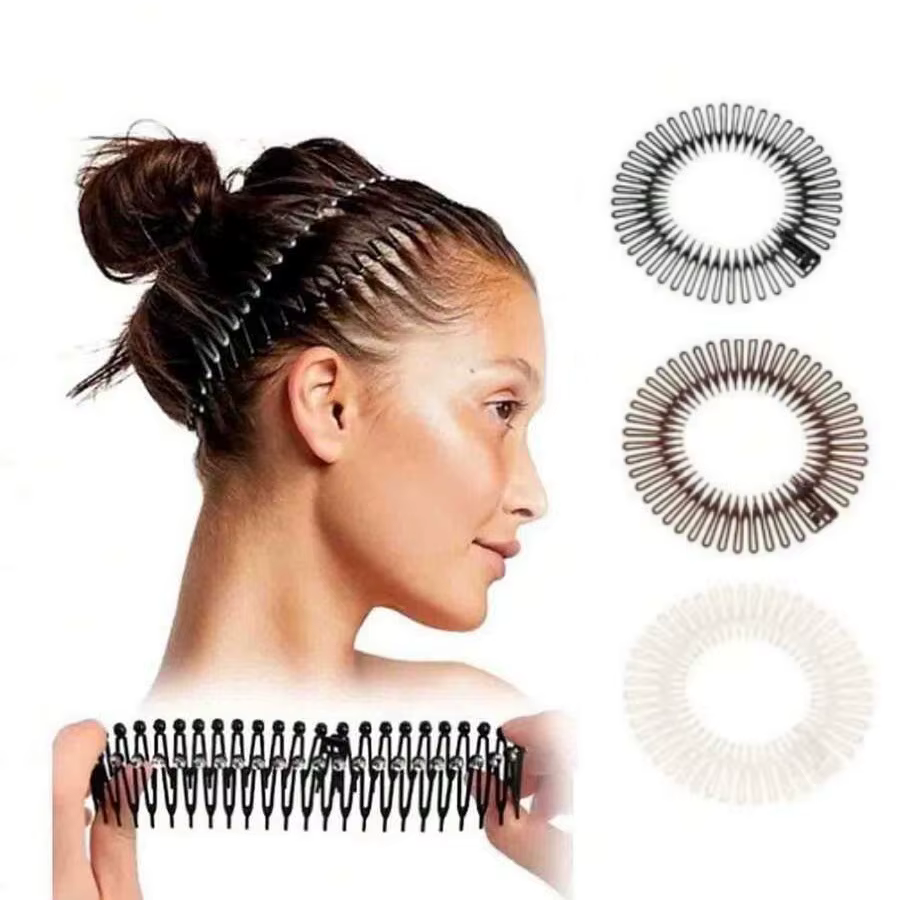Bandeaux flexibles à cercle complet, peigne à cheveux extensible en plastique élégant pour la coiffu