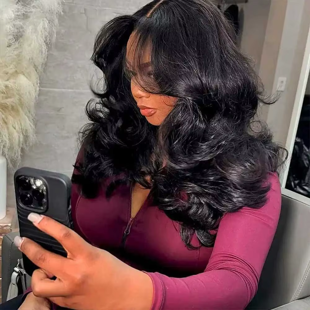 Perruques de cheveux humains ondulés sans colle de 40 et 42 pouces, perruques frontales en dentelle 