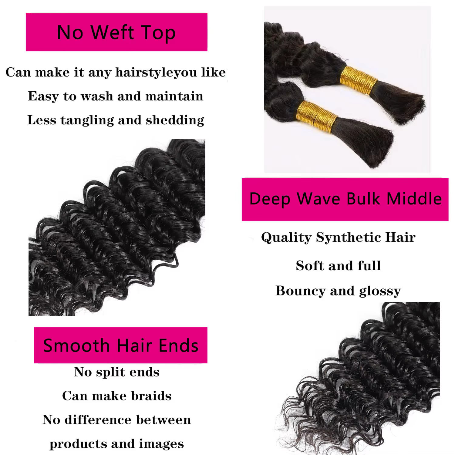 Deep Wave Braiding Hair Tissage Cheveux Humains Meche Tissage Humain Hair Crochet Cheveux Naturels 2