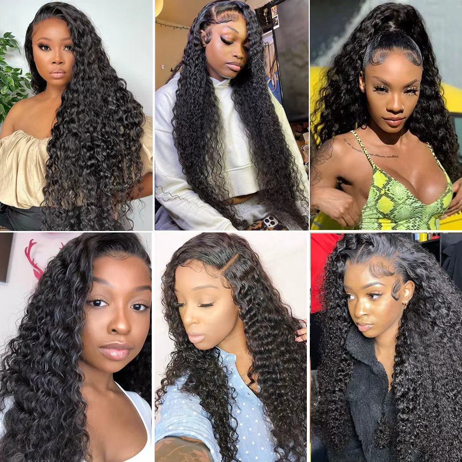 Perruque de cheveux humains bouclés Deep Wave pour femme, perruque Full Lace Closure, 4x4, 5x5, 13x6