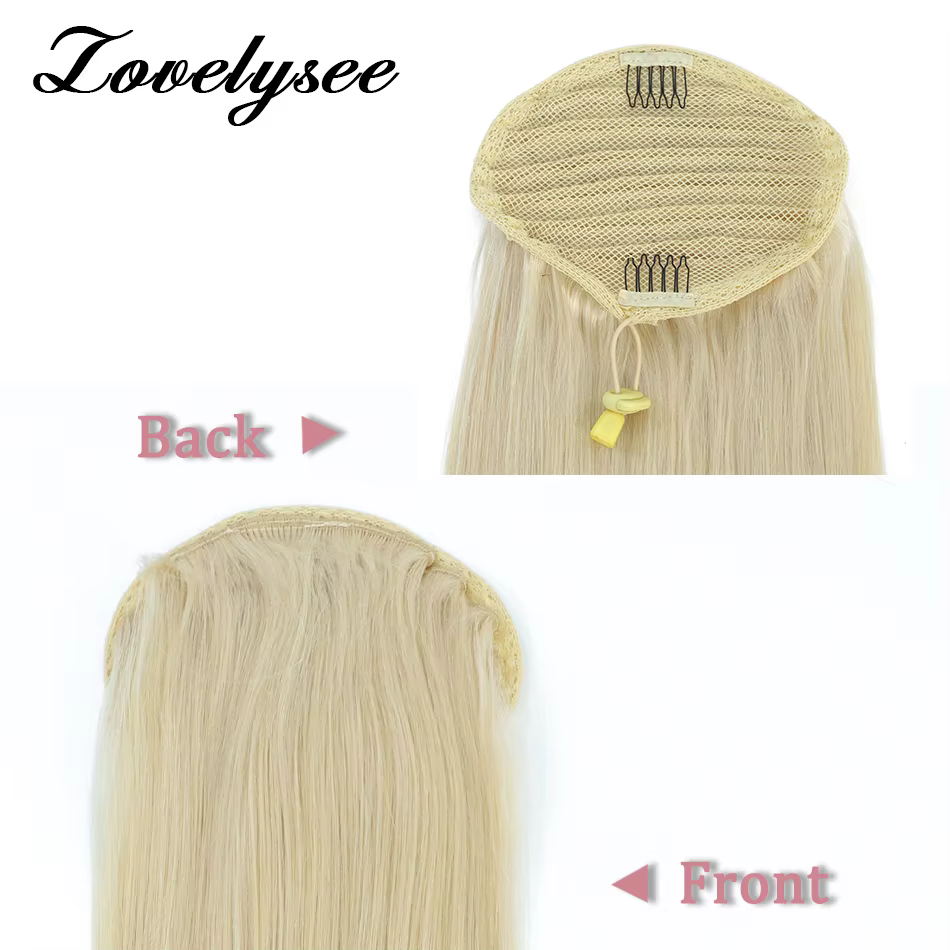 Cordon queue de cheval Extensions de cheveux humains 120G 160G droite Remy cheveux humains Blonde qu