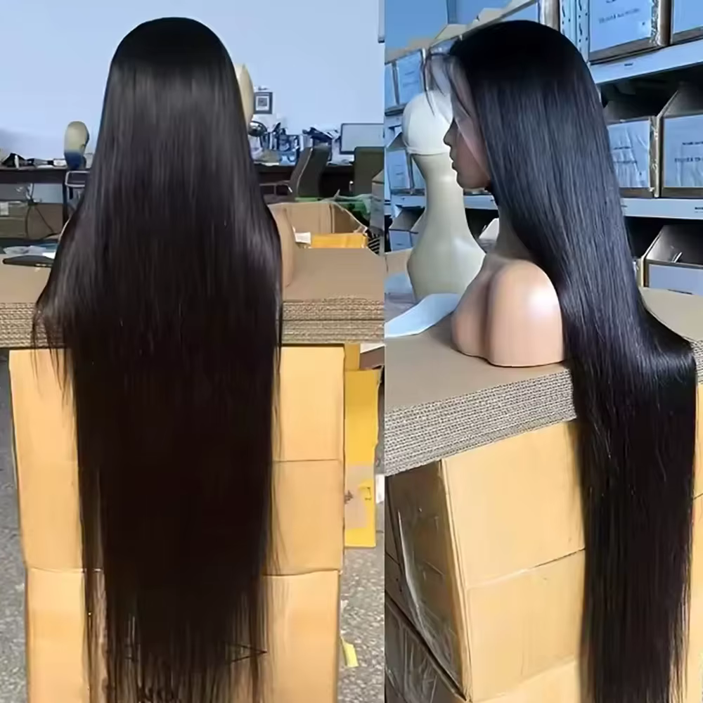 Perruque Lace Front HD 13x6 Lisse Baguette Densité 250% 40 Pouces, Perruques Lace Frontal 13x4 en Ch