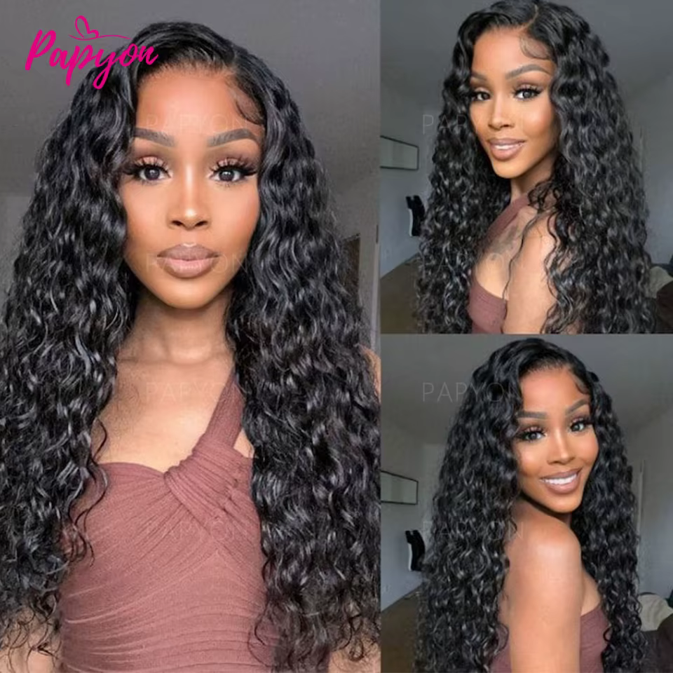 Perruque Lace Frontal Wig naturelle sans colle, cheveux humains, 6x4, prêt à porter, pré-épilés, bou