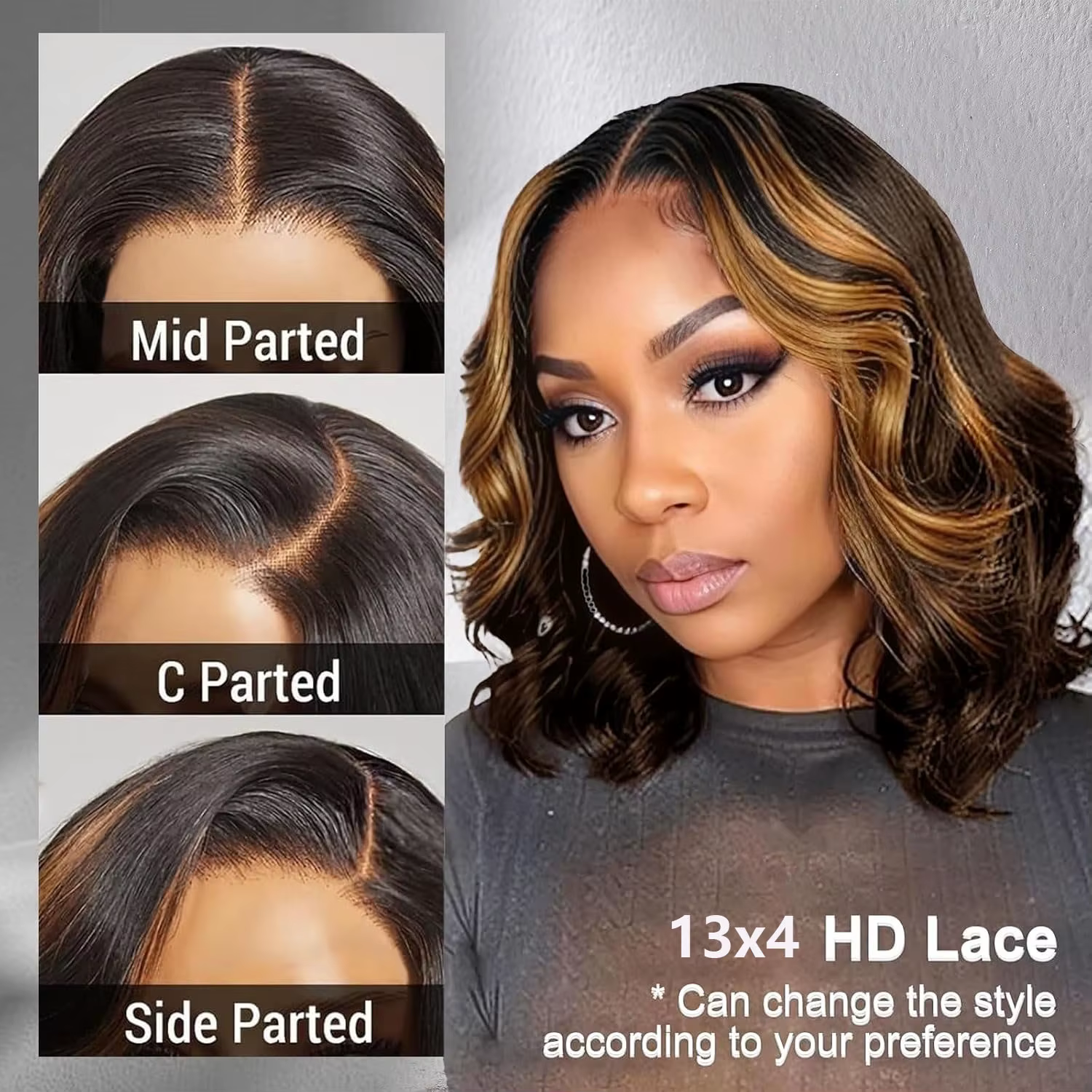 1B/30 mettre en évidence Bob perruque cheveux humains 13x4 Ombre dentelle avant perruques cheveux hu