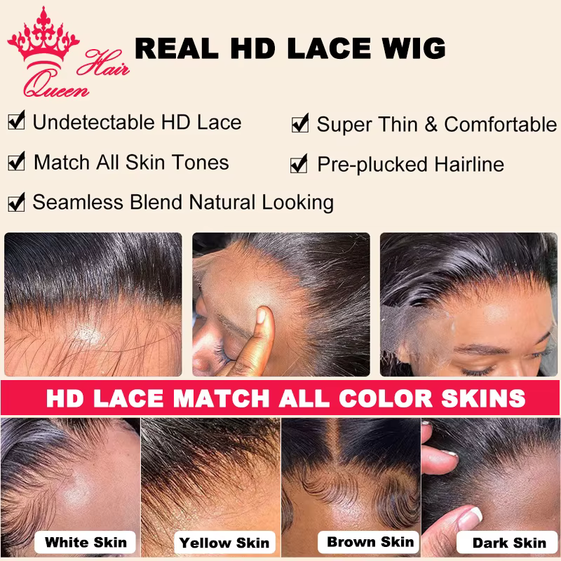 Real Invisible HD Lace Front Wig Pre Plucked 13x6 13x4 6x6 5x5 True HD Lace Frontal Wig Virgin Raw H