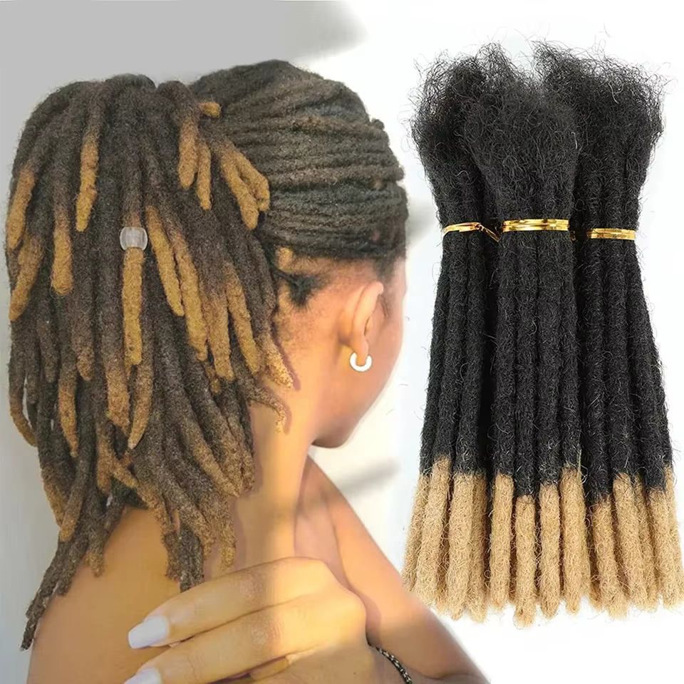 Extensions de cheveux humains brésiliens Dreadlocks Loc crépus droites vente en gros tresses au Croc