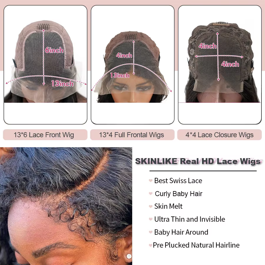250% 13x6 HD crépus bouclés perruques cheveux humains vague profonde bouclés dentelle avant perruque