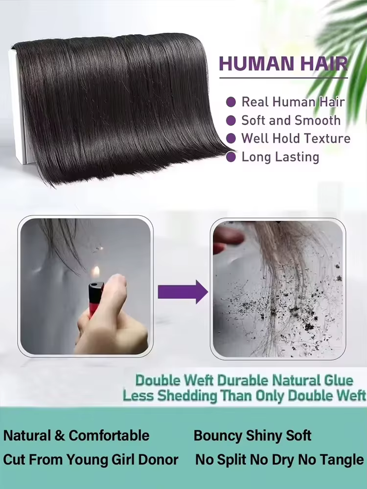 Extensions de Cheveux Humains Naturels Raides Comme des Baguettes, 36-40 Pouces, Cheveux Bruts, Lots