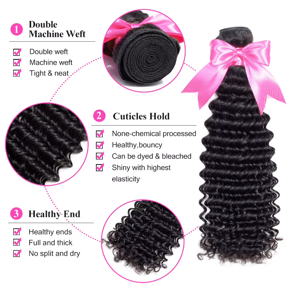 Tissage en lot mongol Deep Curly-ISEE HAIR, cheveux naturels, Deep Wave, extensions capillaires, ver