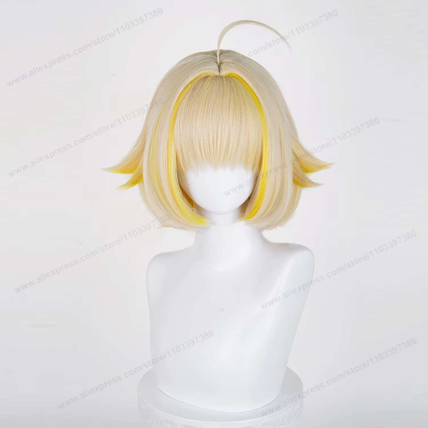 Elegg – perruque de Cosplay synthétique courte dorée de 34cm pour femmes, perruque de Cosplay Anime