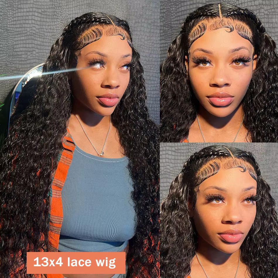 Perruques en cheveux humains bouclés de 40-42 pouces avec dentelle frontale pour femmes noires, pré-