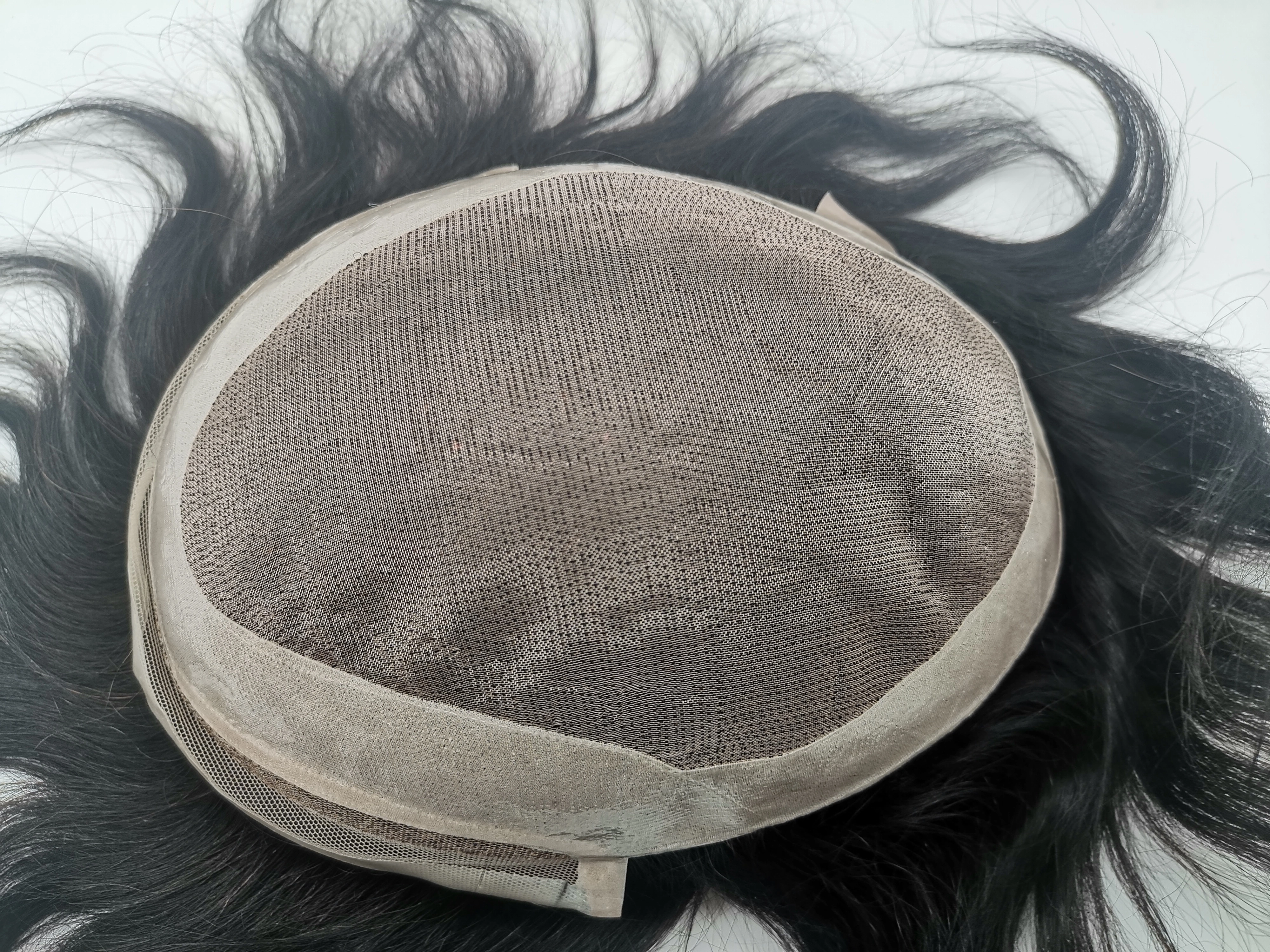 Toupet pour hommes Mono & NPU pièces de cheveux humains unités de cheveux système de remplacement de