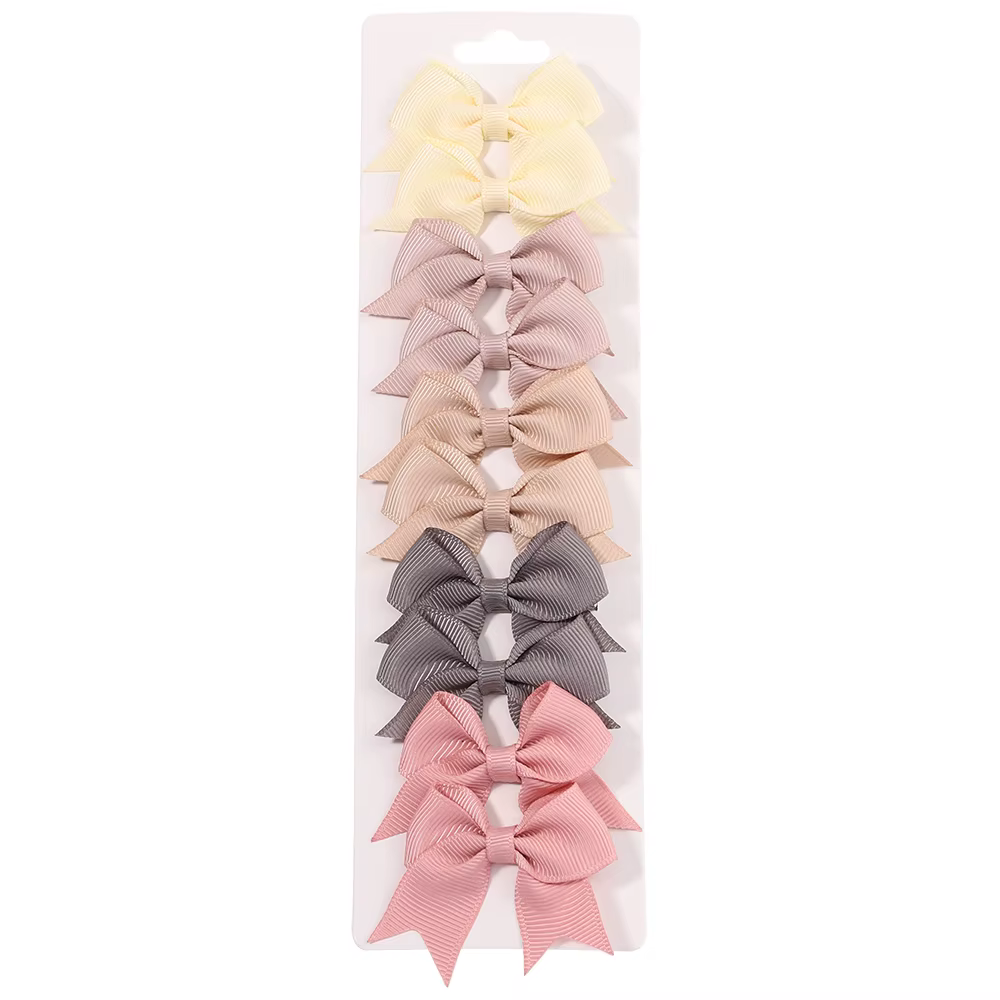 Pinces à cheveux avec nœuds pour enfants, couleur unie, pour bébés filles, ruban fait à la main, épi