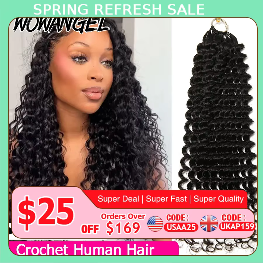 Extensions de cheveux humains au Crochet, cheveux humains bouclés et serrés, pré-séparés, sans nœuds