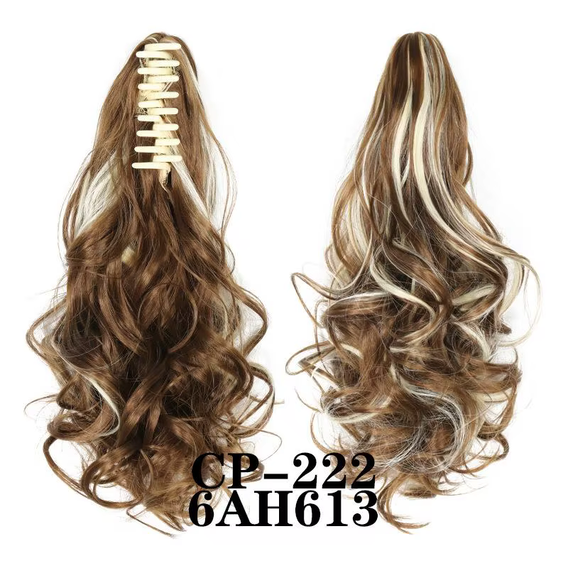 Extension de queue de cheval à pince, longue et bouclée, en cheveux synthétiques, facile à clipser, 