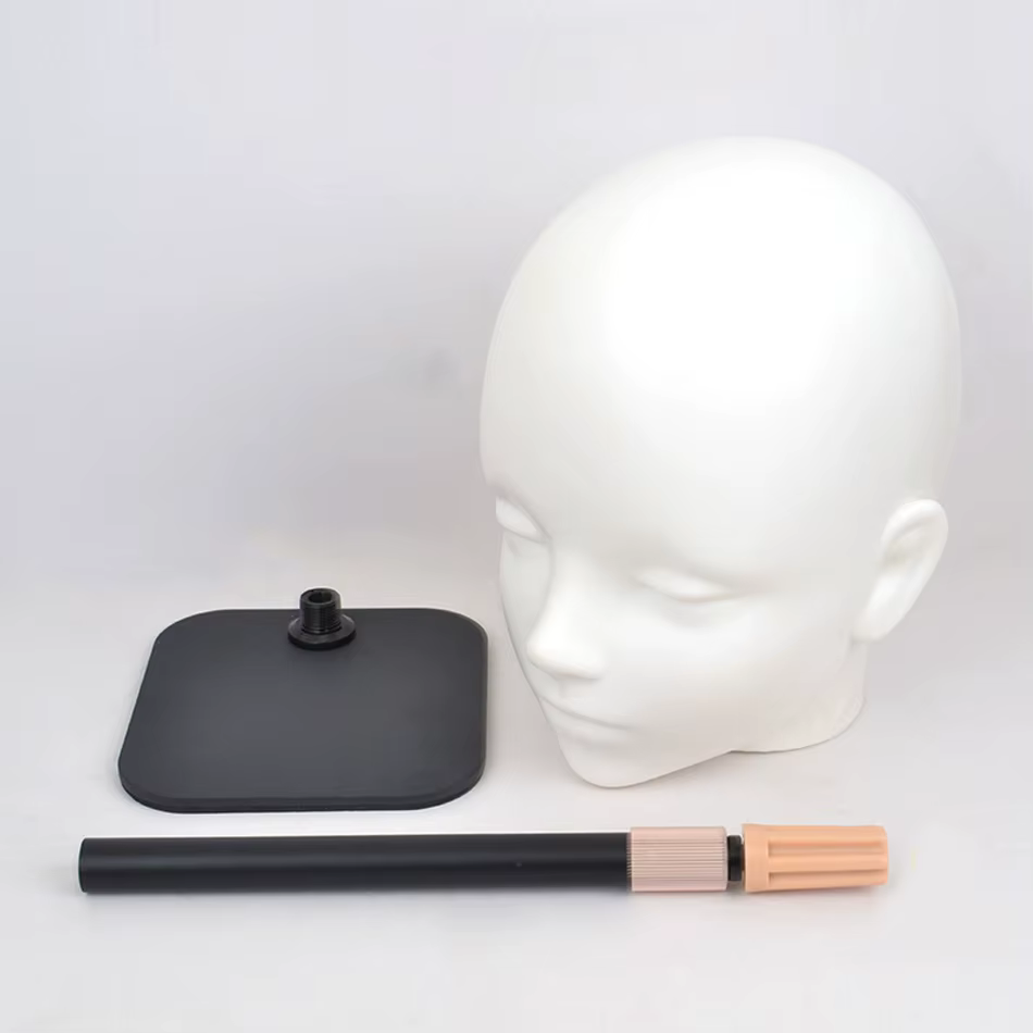 Support de perruque de tête de mannequin avec trépied de perruque réglable, affichage exécutif, épin