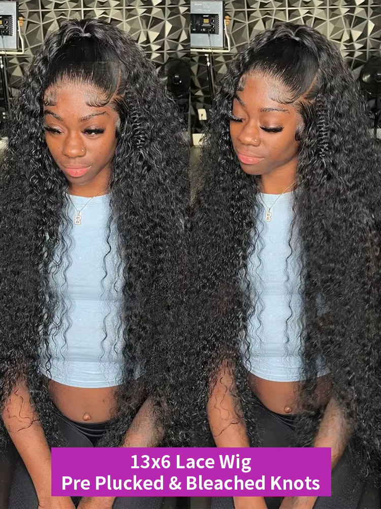 Perruque Full Lace Frmetals pour femme, vague profonde, devant en dentelle HD transparente, cheveux 