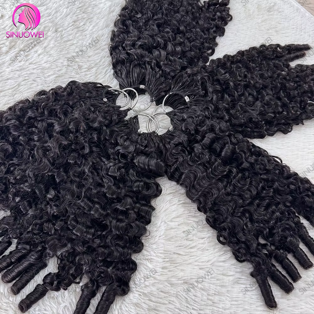 de au cheveux huains, type plume, 12A, bouclés , noir naturel, pré-séparées