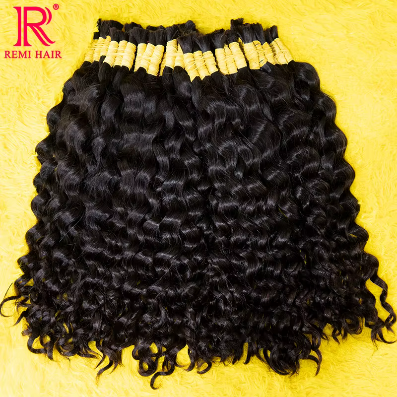 Extensions de cheveux indiens 100% Remy, non traités, en vrac, sans trame, pour tressage et coiffure