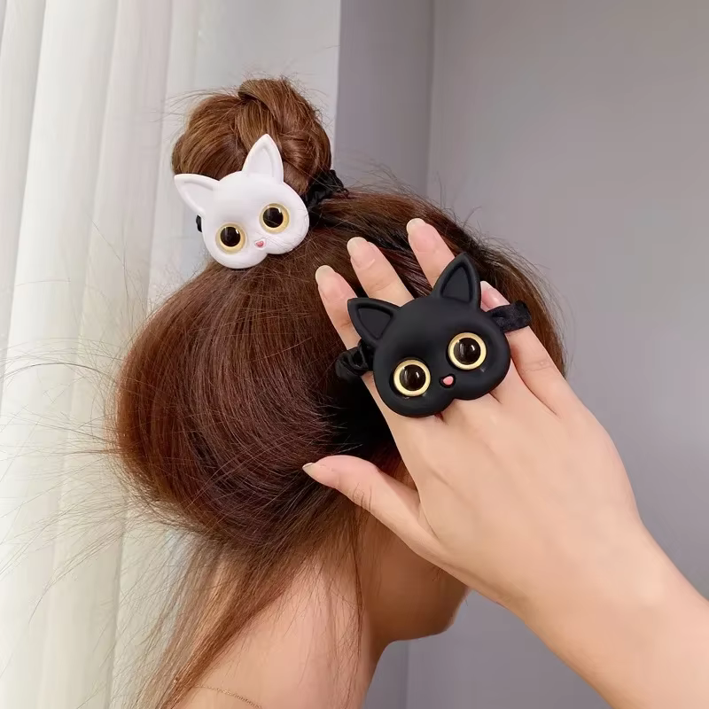 Pince à cheveux chat mignon, accessoire coeur fille douce et mignonne, avec une pince à cheveux bouc