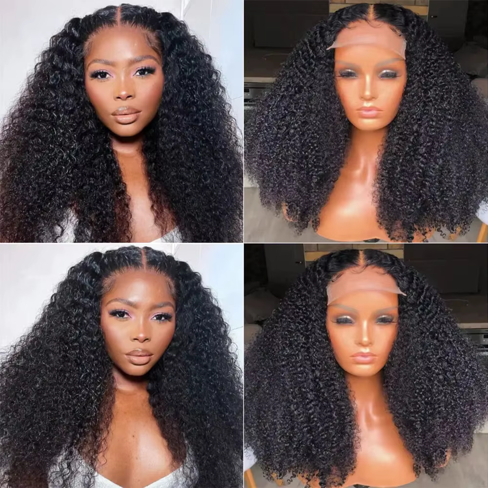 Perruque en cheveux humains bouclés crépus à 300 % de densité pour femmes, cheveux indiens bruts, pe