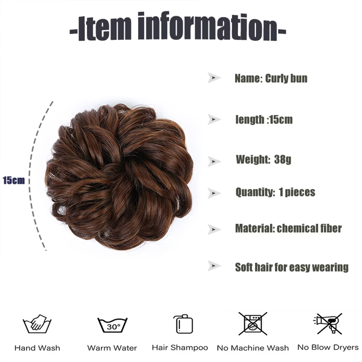 Allaosify Chignon synthétique femme naturel bouclé désordre Chignon postiches Extensions de cheveux 