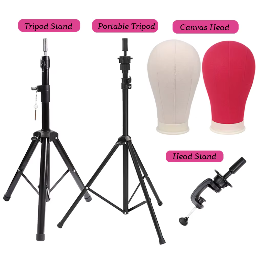 Nunify Mannequin tête support de perruque Rose Rose 22 "tête en toile 21-25" support de tête de perr