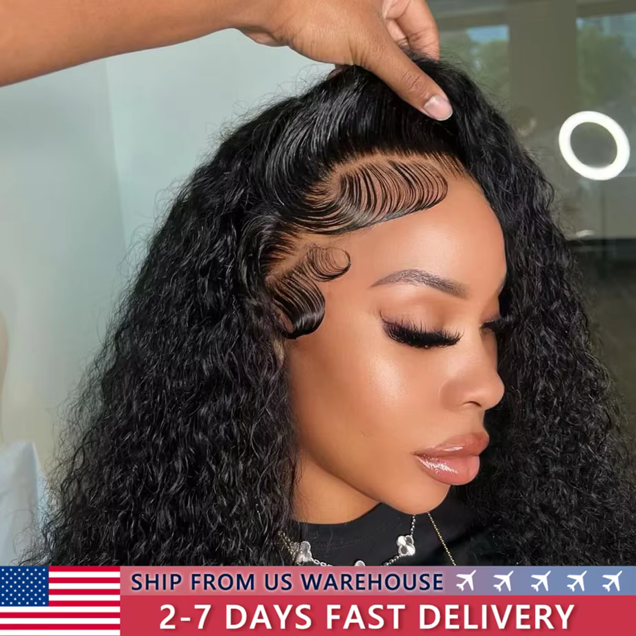 Perruque Lace Front Wig Naturelle Bouclée, Cheveux Humains, 4x4, 13x4, 13x6, Transparent HD, Deep Wa
