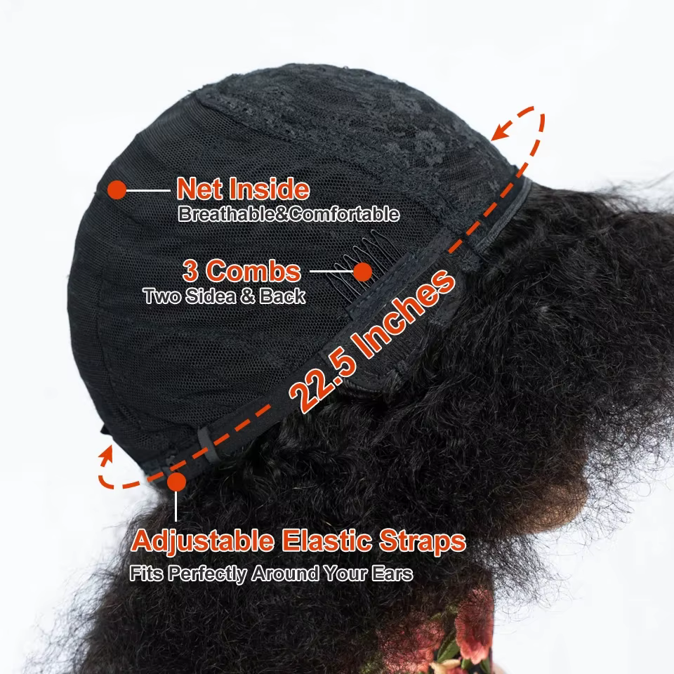 Perruques Bob bouclées afro crépues brésiliennes P4/30 #   Perruques de cheveux humains Remy de dens