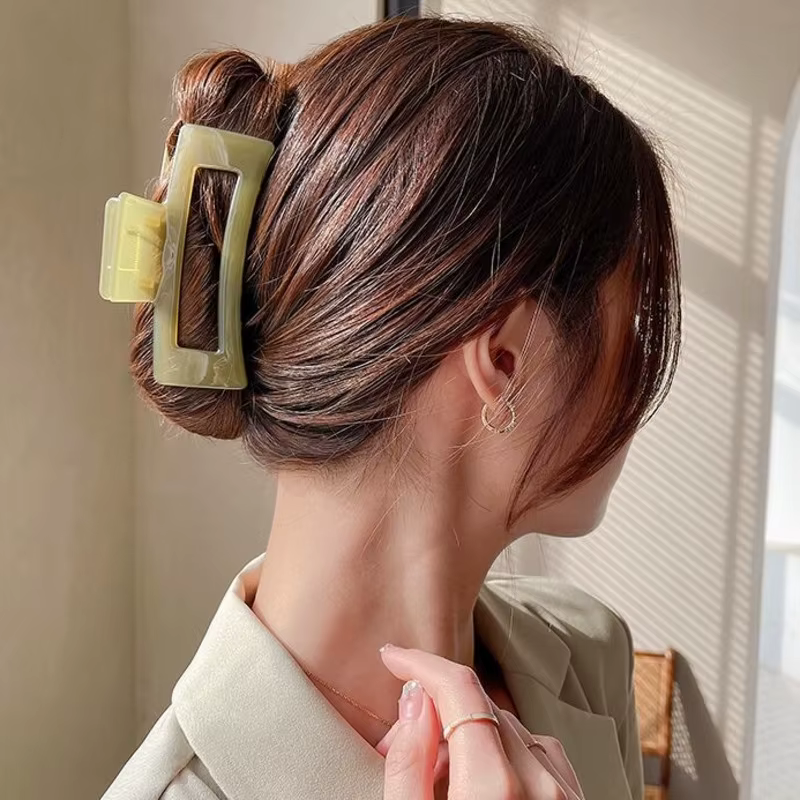 Pince à cheveux en gelée coréenne, pince à cheveux mate, tendance Simple, Barrettes en crabe pour fi