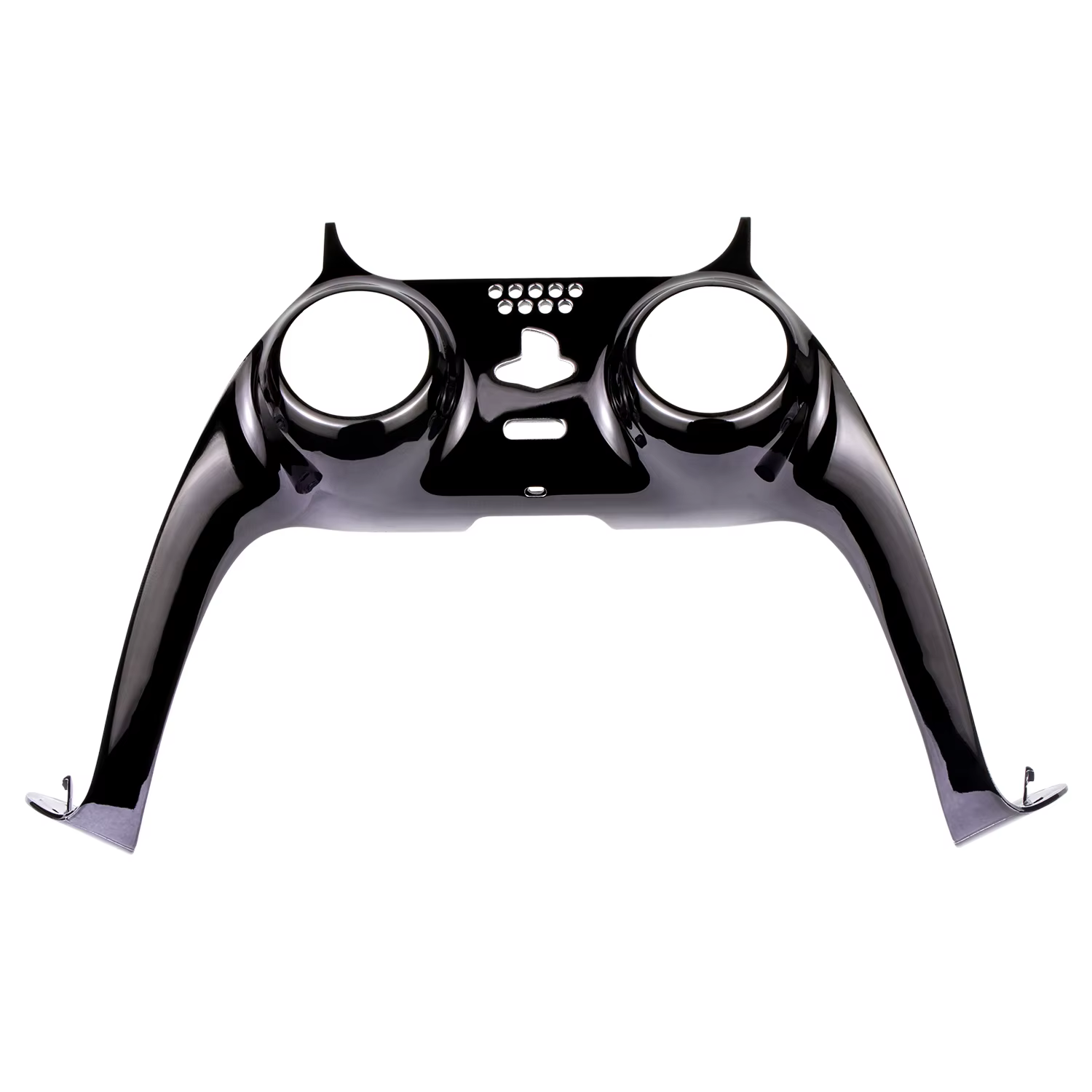 Coque de manette de remplacement chromée noire brillante DIY pour PS5, plaques personnalisées compat