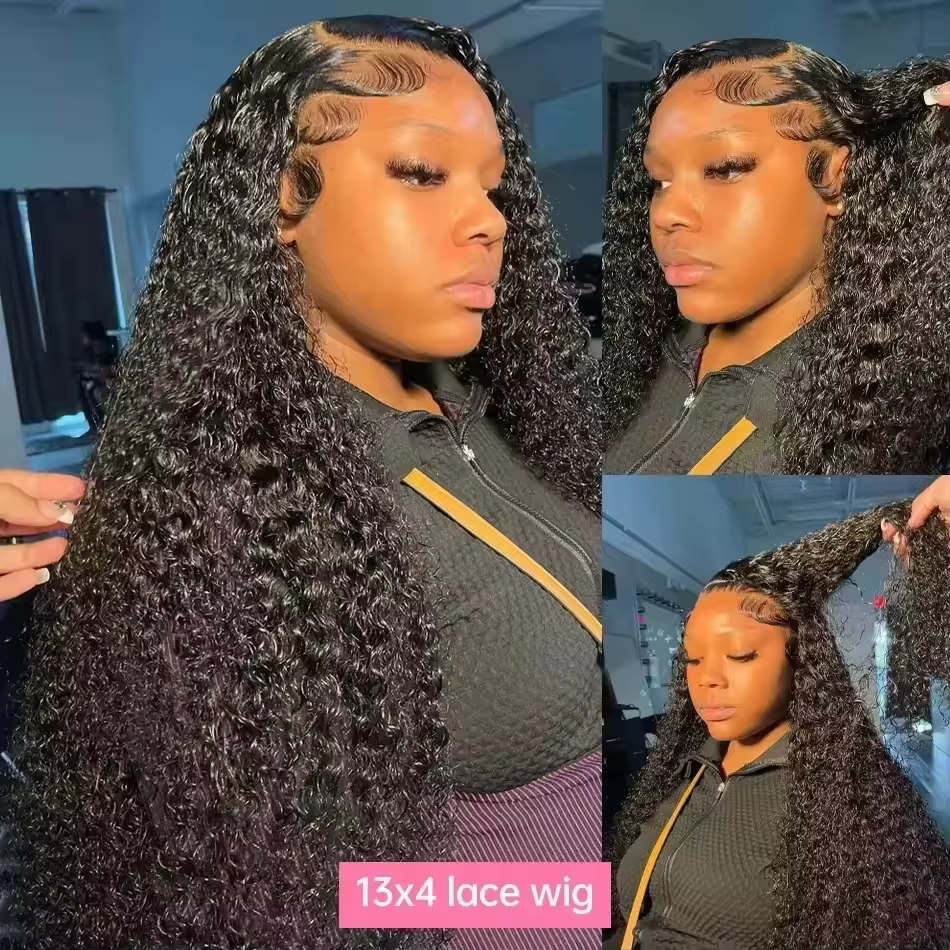 Perruques de cheveux humains bouclés 250% de densité, Deep Wave, 13x6, 360 HD, pré-épilées, avec den