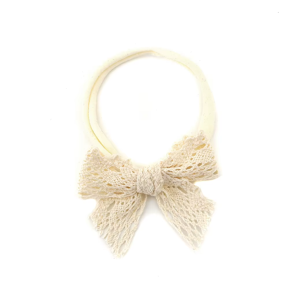 Bandeau plissé en dentelle avec nœud papillon, pince à cheveux élastique, accessoires pour cheveux é