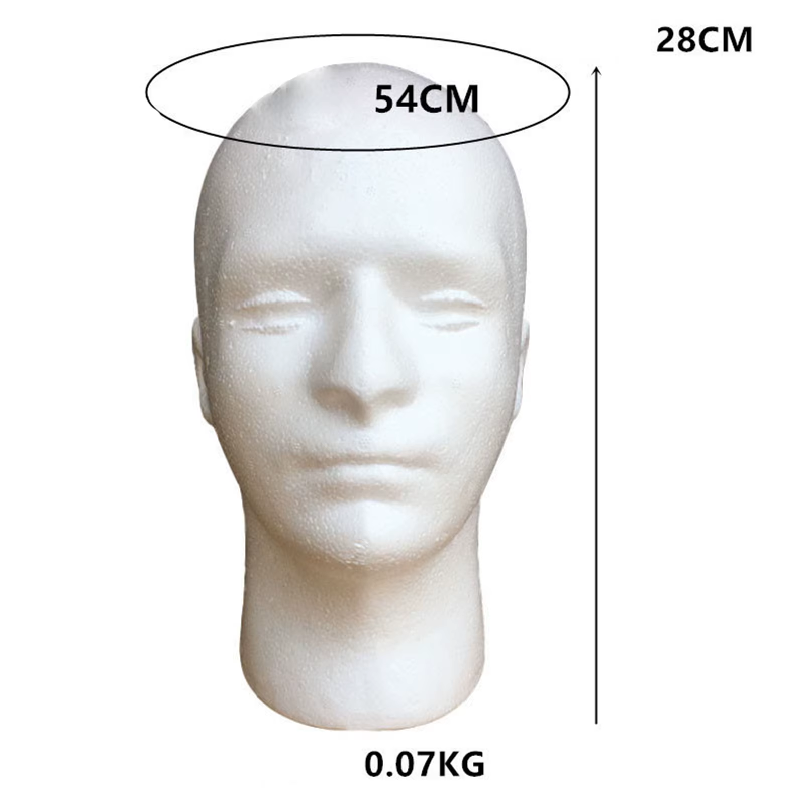 Tête de mannequin pour homme, base ronde, perruques en mousse légère, modèle de tête et affichage de