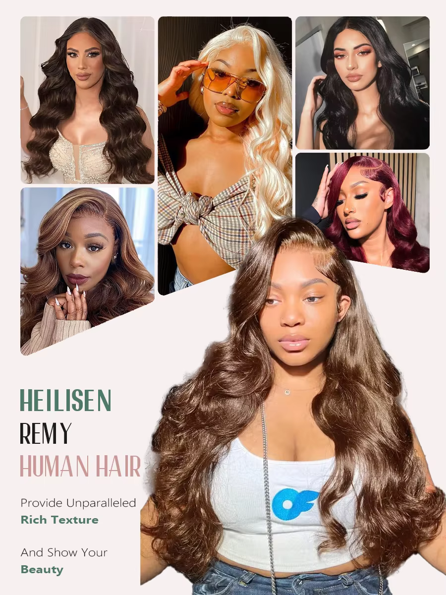 220% densité 36 pouces chocolat brun vague de corps 13x6 dentelle avant perruques de cheveux humains