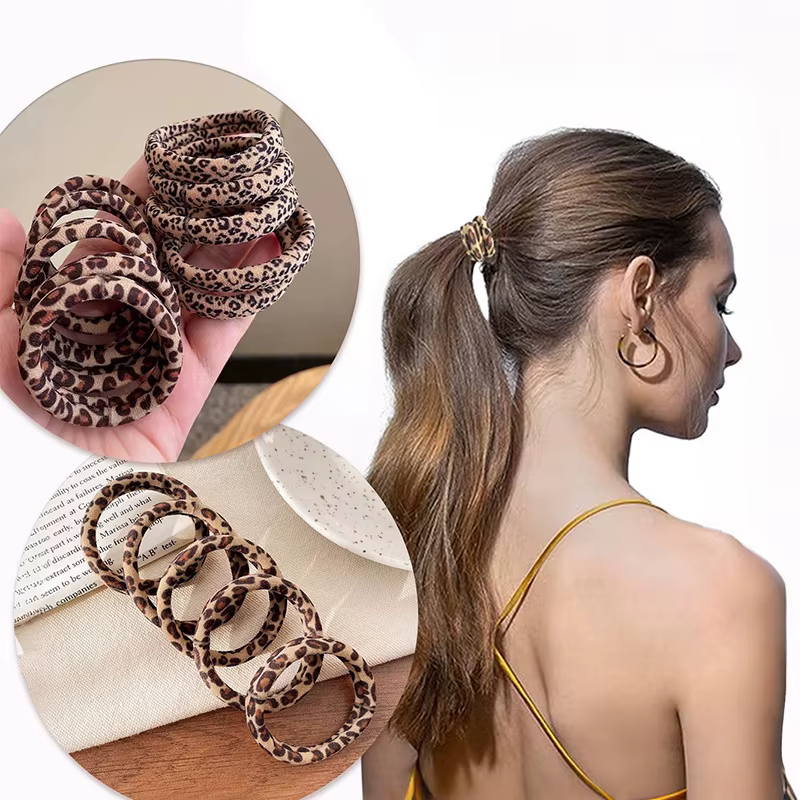 Attache de cheveux élastique imprimé léopard, haute Tension et sans couture, pour femmes, bandeau ép
