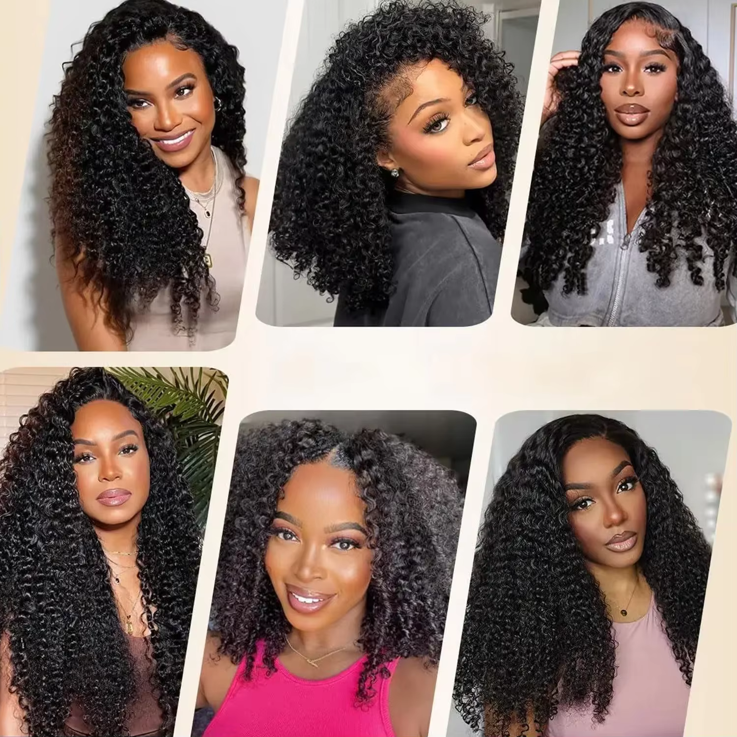 Perruques en cheveux humains sans colle, densité 250%, bouclées birmanes, avec bandeau, version amél