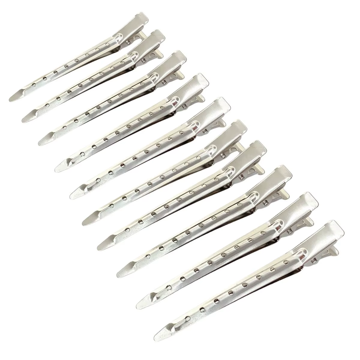 10 pinces à cheveux en métal pour salon de coiffure, pinces bec de canard pour boucler les cheveux, 