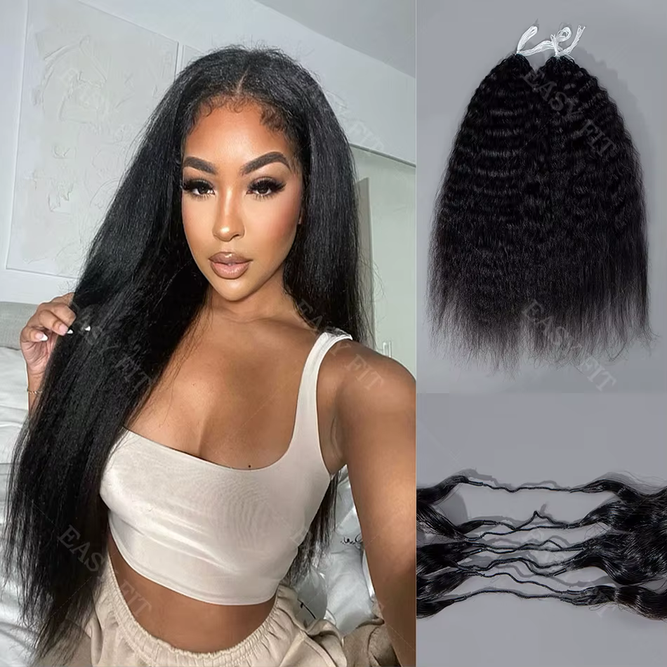 Cheveux humains Remy pré-séparés sans nœuds, style Kinky Straight, pour crochet, légers et réutilisa