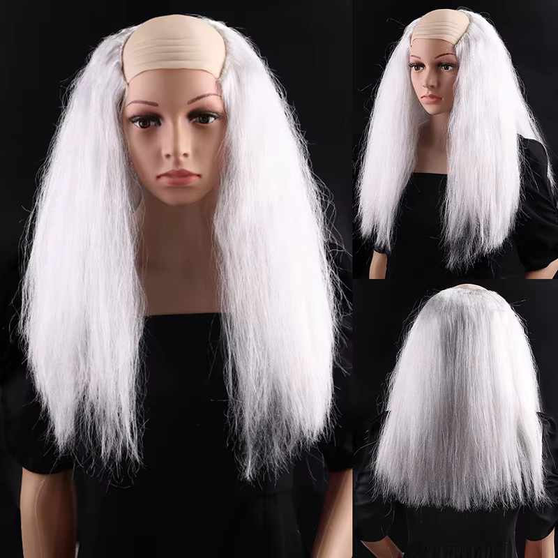 Perruque de tête chauve de Cosplay d'halloween pour adulte, perruque de troupeau de tête chauve de v
