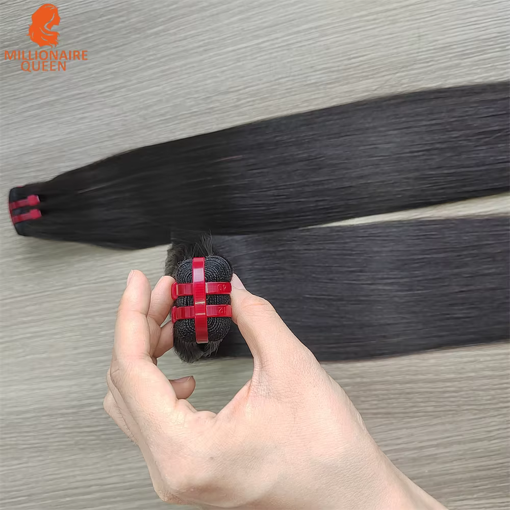 20A Super Double dessiné vierge droite tissage paquets cheveux humains crus vietnamien non transform
