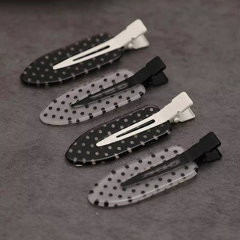 Barrettes à cheveux en acrylique à pois noirs et blancs, minimalistes, maintien sûr, adaptées à un u