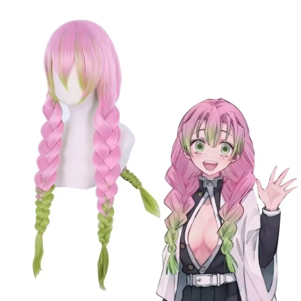 Adulte enfants démon Slayer Kimetsu Kanroji Mitsuri Cosplay Costume avec perruque Kisatsutai Sexy fe