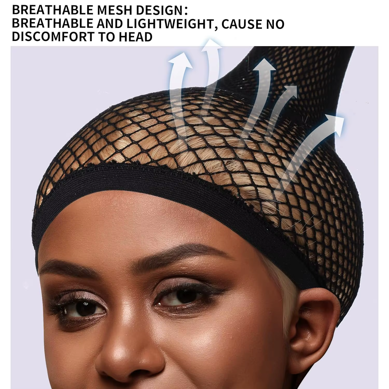 Bonnet de perruque en peau noire, filet à cheveux pour perruques, bonnets de perruque pour femmes, b