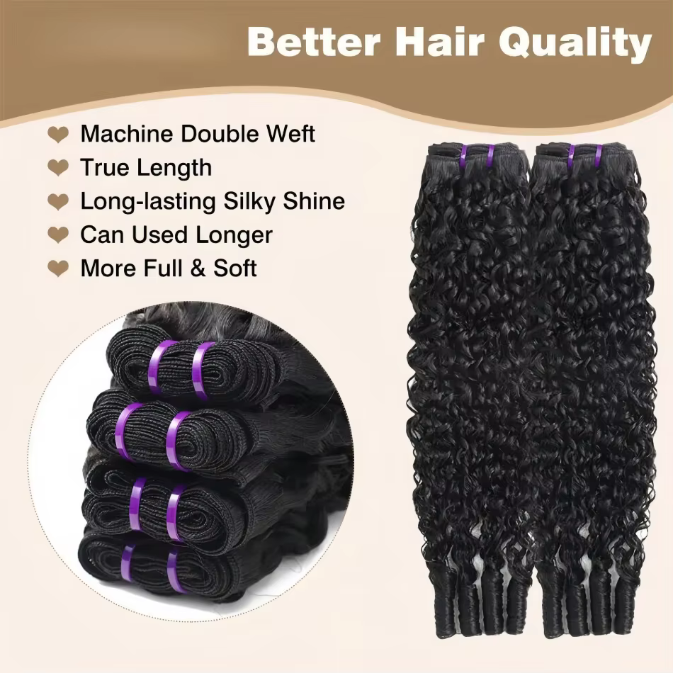 Extensions de cheveux bouclés vierges bruts birmans 12A de 32 pouces, non traités, pour tissage, ond