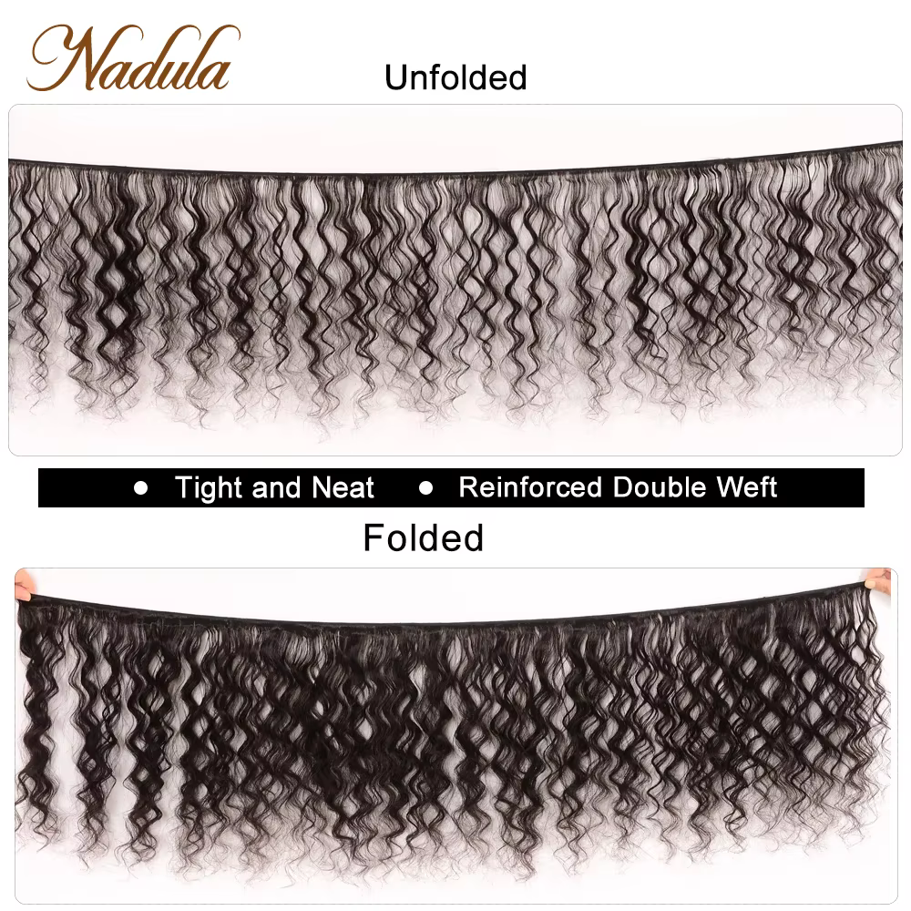 Tissage en lot Deep Wave brésilien 100% vierges-Nadula Hair, mèches de cheveux humains, 12 à 26 pouc