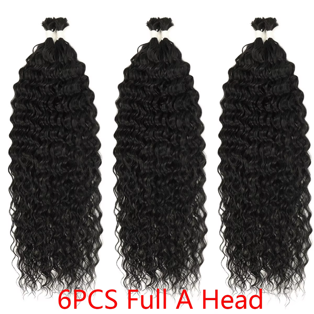 2 pièces de tresses synthétiques bouclées crépues de 30 pouces, cheveux en vrac, fibre organique, sa